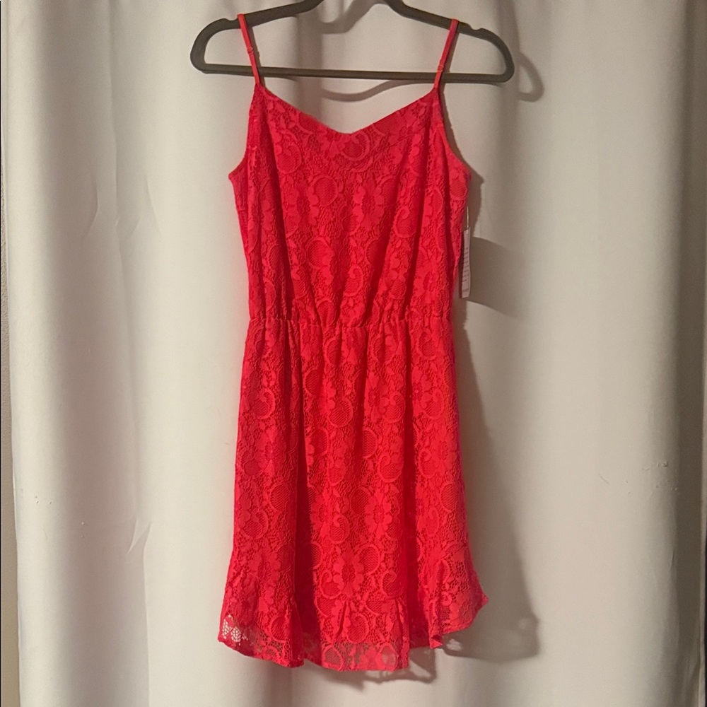 Nordstrom Bright Red Lace Top